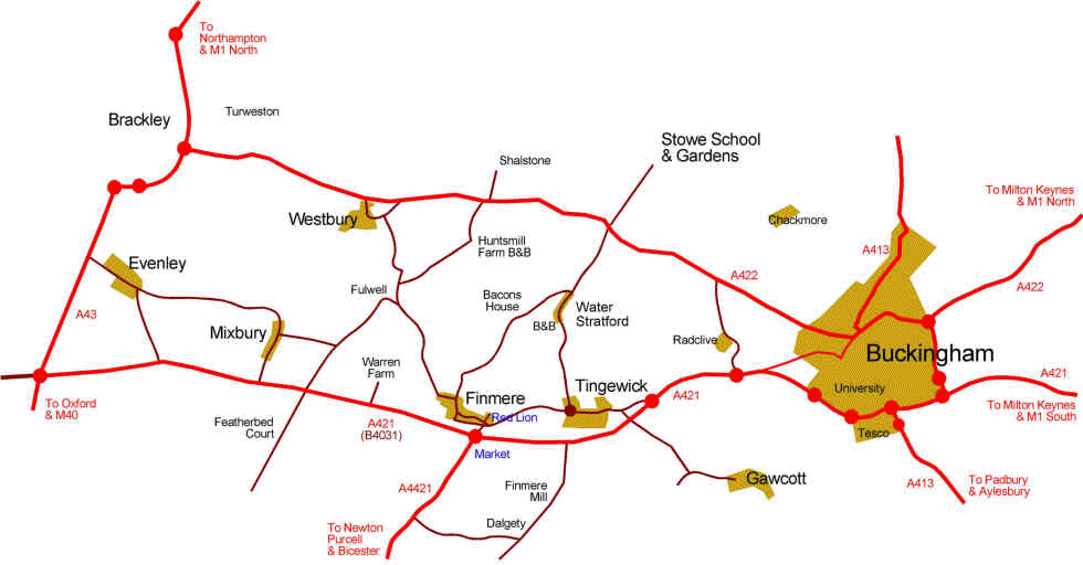 Finmere, Oxfordshire Map of Finmere Area